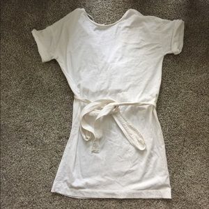Zara | White Cotton Tie Dress | Sz M